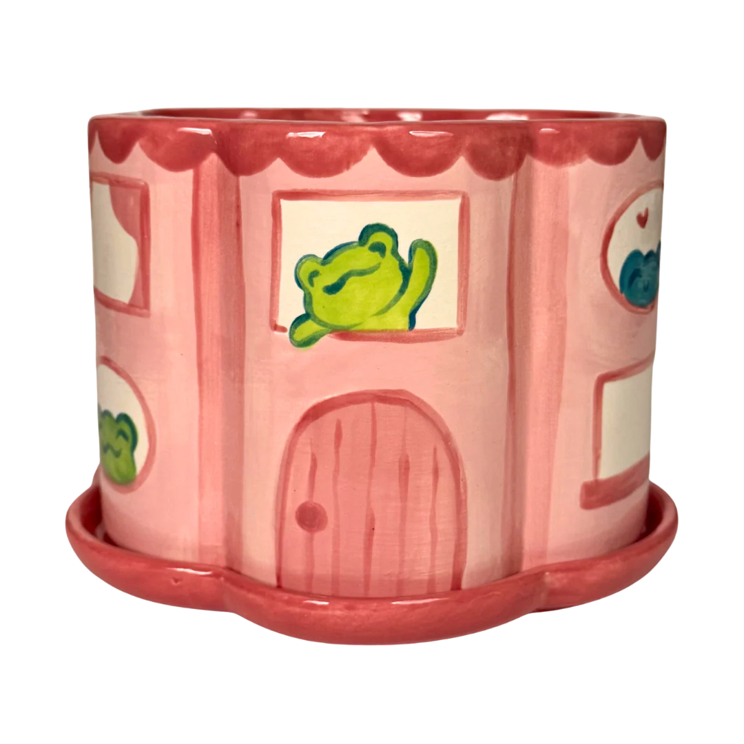 🐸 Scalloped Flower Pot w/ Saucer